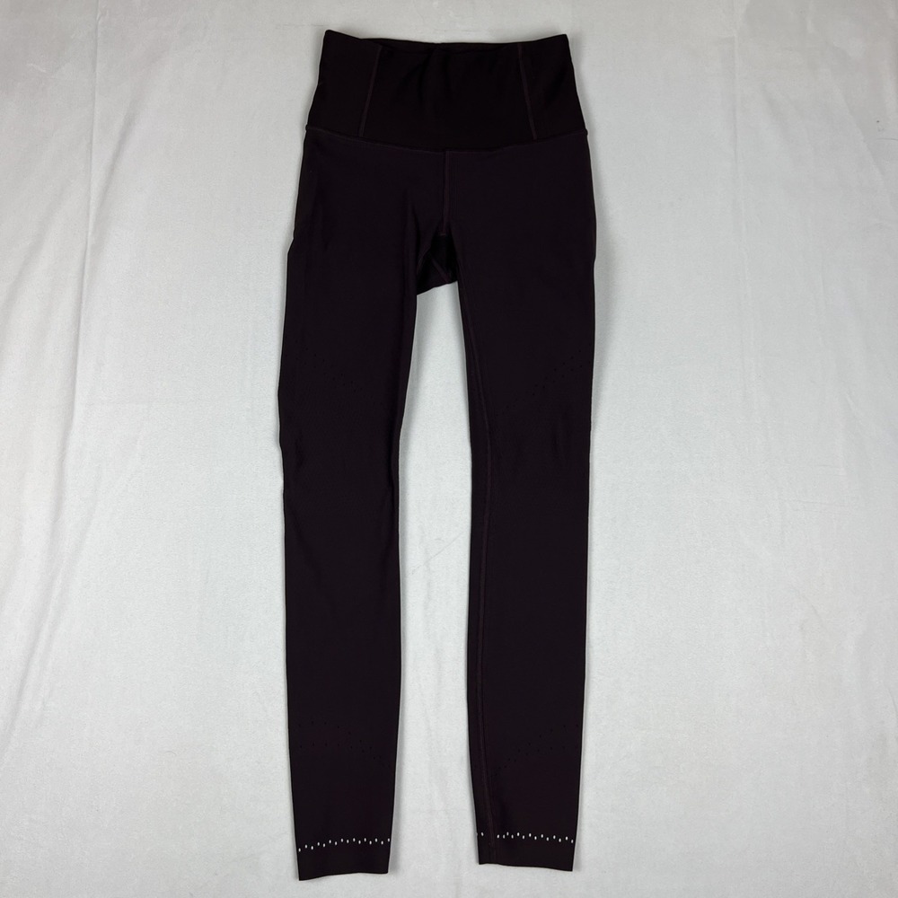 Lululemon Zoned‎ In Tight Womens Size 6 Full Length Reflective Running Cassis